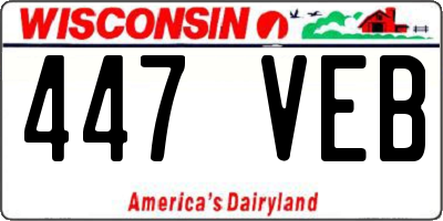 WI license plate 447VEB