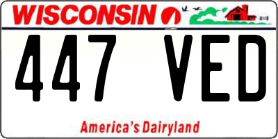 WI license plate 447VED