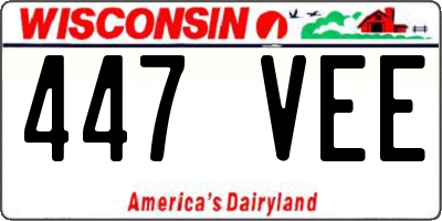 WI license plate 447VEE