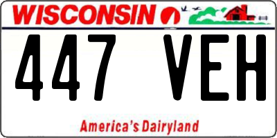 WI license plate 447VEH