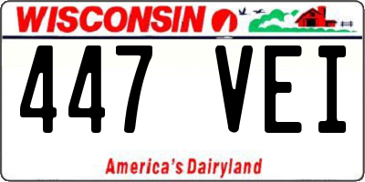 WI license plate 447VEI