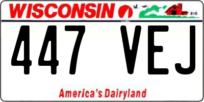 WI license plate 447VEJ
