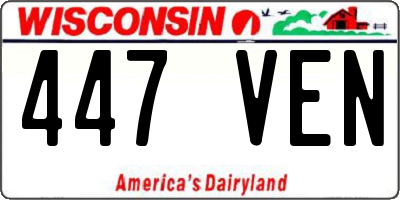 WI license plate 447VEN