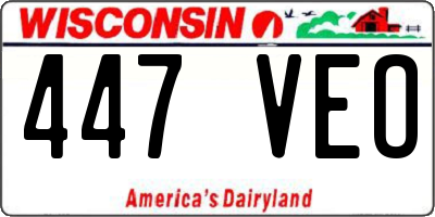WI license plate 447VEO