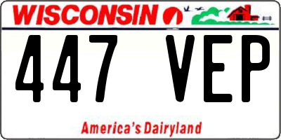 WI license plate 447VEP