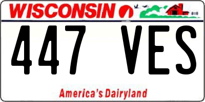 WI license plate 447VES