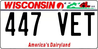 WI license plate 447VET