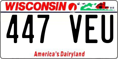 WI license plate 447VEU