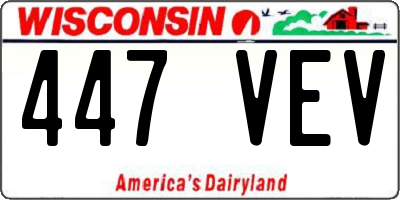 WI license plate 447VEV
