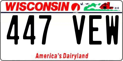 WI license plate 447VEW