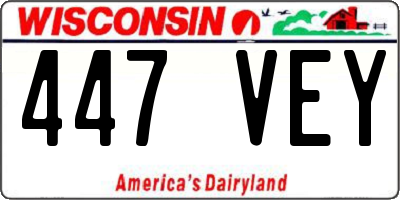 WI license plate 447VEY