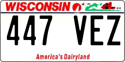 WI license plate 447VEZ