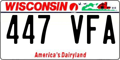 WI license plate 447VFA