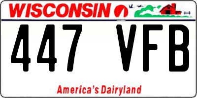 WI license plate 447VFB