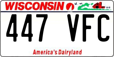 WI license plate 447VFC