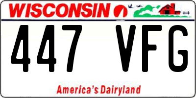 WI license plate 447VFG