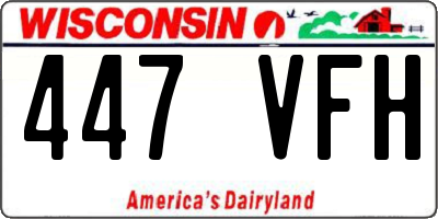 WI license plate 447VFH