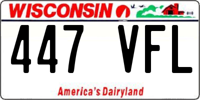 WI license plate 447VFL