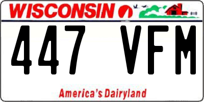 WI license plate 447VFM