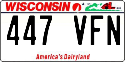 WI license plate 447VFN