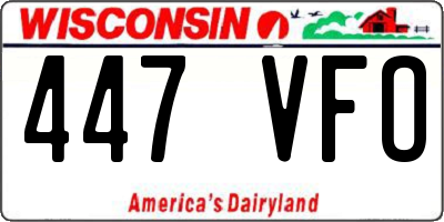 WI license plate 447VFO