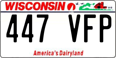 WI license plate 447VFP