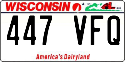 WI license plate 447VFQ