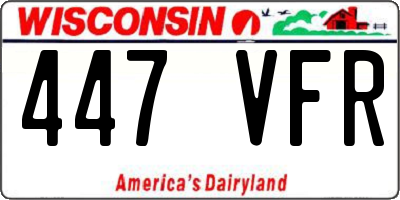 WI license plate 447VFR