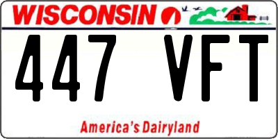 WI license plate 447VFT