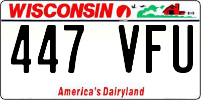 WI license plate 447VFU