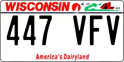 WI license plate 447VFV