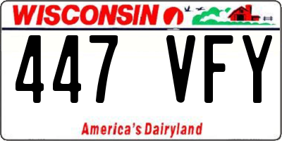 WI license plate 447VFY