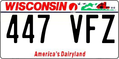 WI license plate 447VFZ
