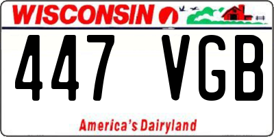 WI license plate 447VGB
