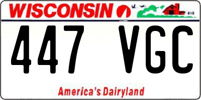 WI license plate 447VGC