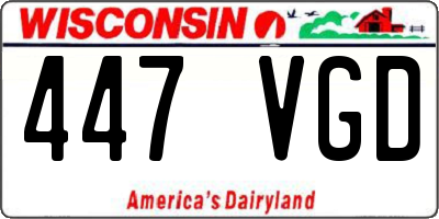 WI license plate 447VGD