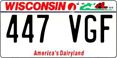 WI license plate 447VGF