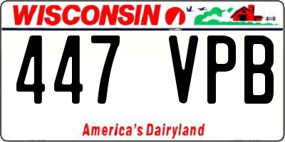 WI license plate 447VPB