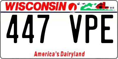 WI license plate 447VPE