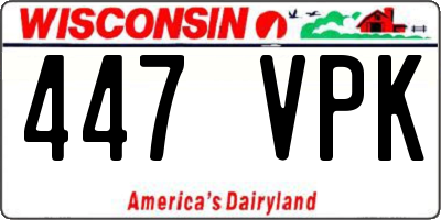 WI license plate 447VPK