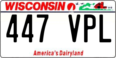 WI license plate 447VPL