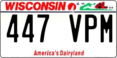 WI license plate 447VPM