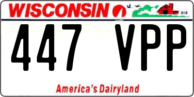 WI license plate 447VPP
