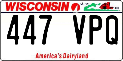 WI license plate 447VPQ
