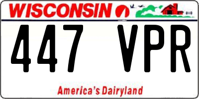WI license plate 447VPR