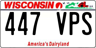 WI license plate 447VPS