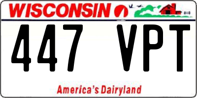 WI license plate 447VPT