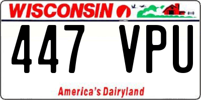 WI license plate 447VPU