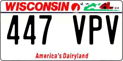 WI license plate 447VPV