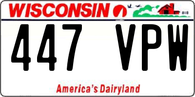 WI license plate 447VPW